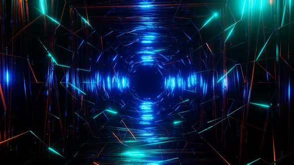 HD Flight in abstract sci-fi tunnel seamless loop. Futuristic motion graphics alt