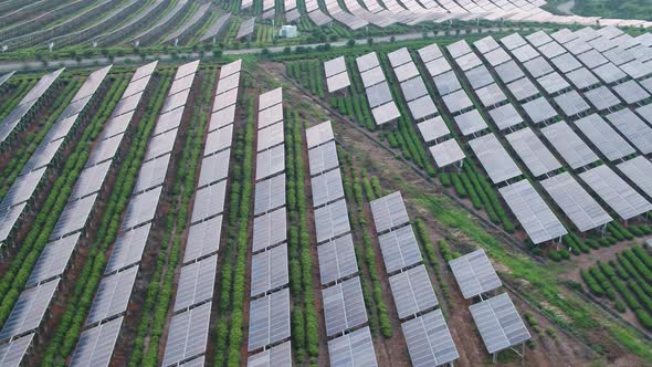 Solar power station in montain