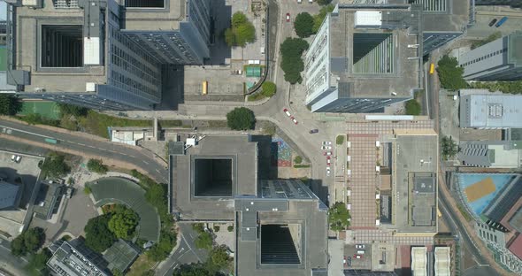 Abstract Aerial Drone Footage of Rooftops of Tall Residential Buildings 