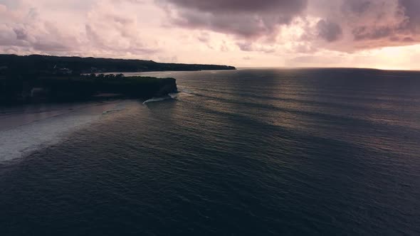 FULLHD Balangan Beach Ocean Sunset Bali Aerial