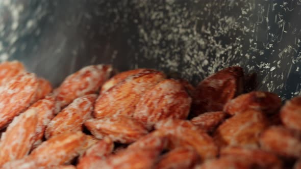 Fried Almond in Sugar Production of Sugared Nuts