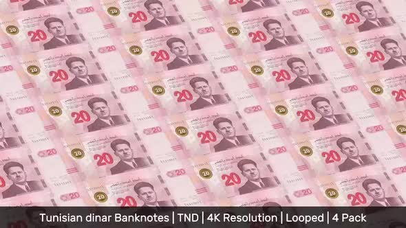 Tunisia Banknotes Money / Tunisian dinar / Currency د.ت / TND/ | 4 Pack | - 4K