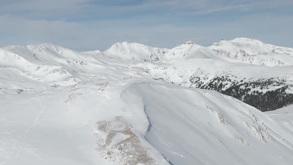 Aerial views of mountain peaks from Loveland Pass, Colorado