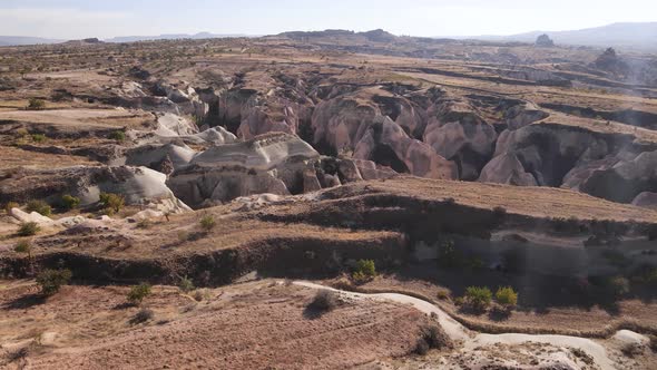 Cappadocia Landscape Aerial View. Turkey. Goreme National Park