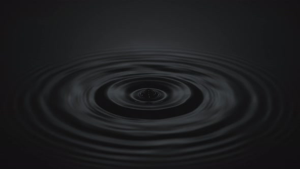 4K 30fps, Water Drop making ripple, Slow Motion