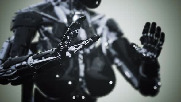 Sci-fi Robot Woman Animation in the Digital World of the Future alt