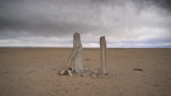 Deer Stone Stele in the Central Asian Steppes