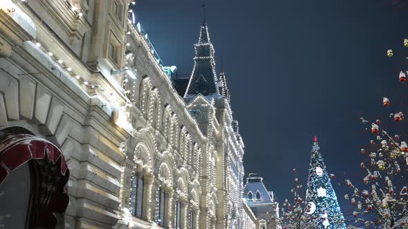 New Year's Lighting on the City Streets Light Decorations in the New Year Holiday Views of the