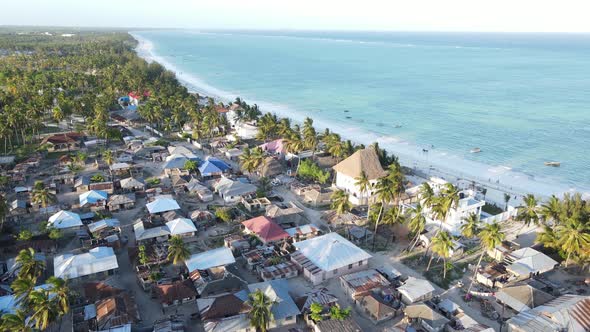 Zanzibar Tanzania  Aerial View of Houses Near the Coast