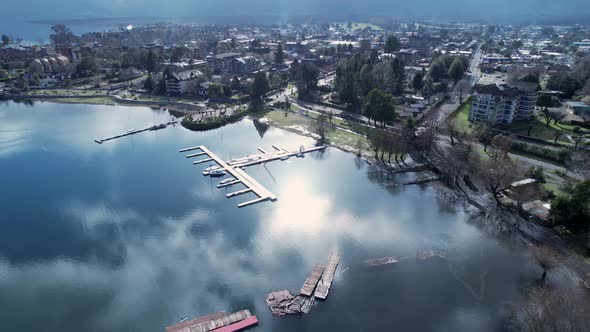 Chilean Patagonia. Famous countryside city of Pucon at South of Chile.