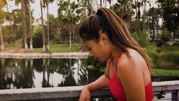 Woman working out in the park