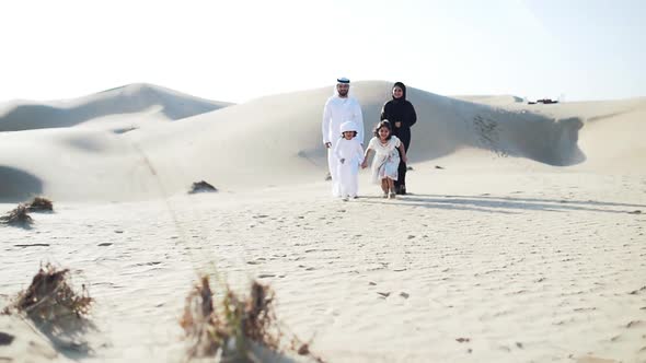 Family from the emirates making a safari