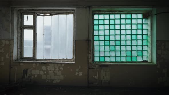 Old Dirty Windows of an Industrial Premises