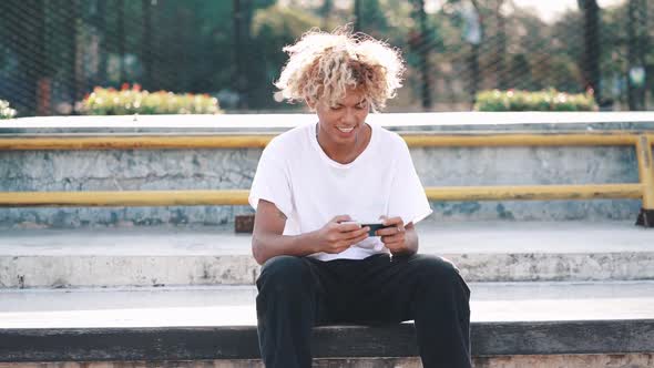 Teenager Excited Chatting On The Phone