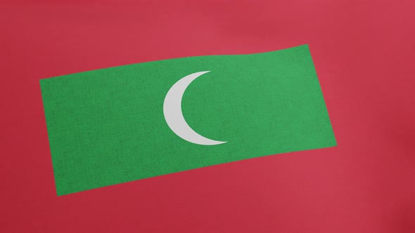 National Flag of the Maldives Waving Original Size and Colors 3D Render Republic of Maldives Flag