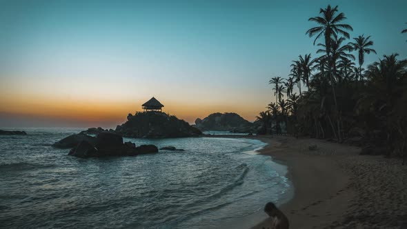 Timelapse of Cabo san Juan del Guia, Tayrona national parc during sunrise.