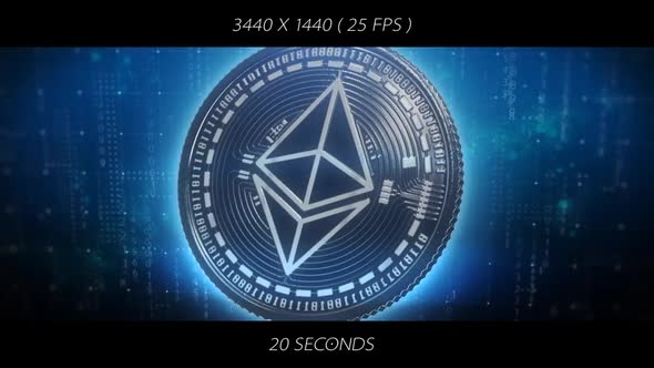 Ethereum Blockchain Coin - Ultrawide WQHD Background