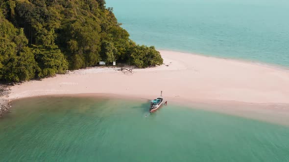 Aerial Footage of Koh Nok, Island in the Andaman Sea Between Phuket and Krabi Thailand