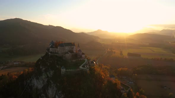 Aerial View Of Wellknown Medieval Castle Hochosterwitz 5