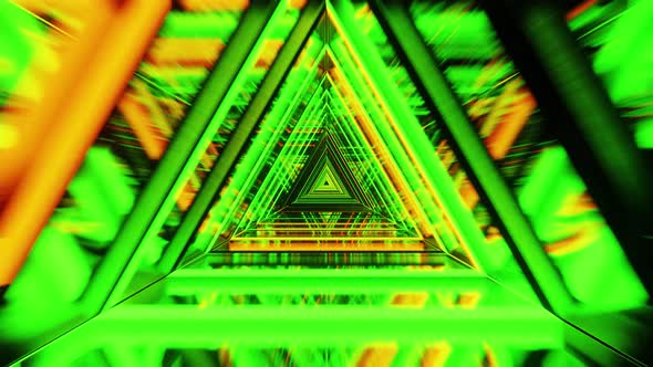Green Toxic Triangle Vj Loop Tuunel Background 4K
