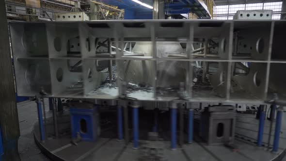 A Huge Lathe is Used in Order to Help the Production of the Gas Turbine Parts