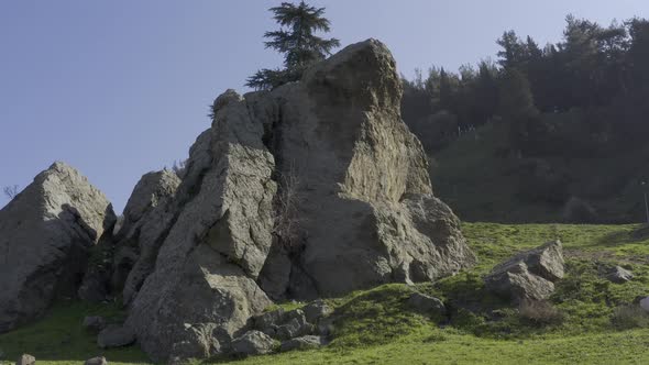 Rock And Greenery Aerial View