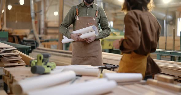 Creative Carpentry Workers at the Manufacturing