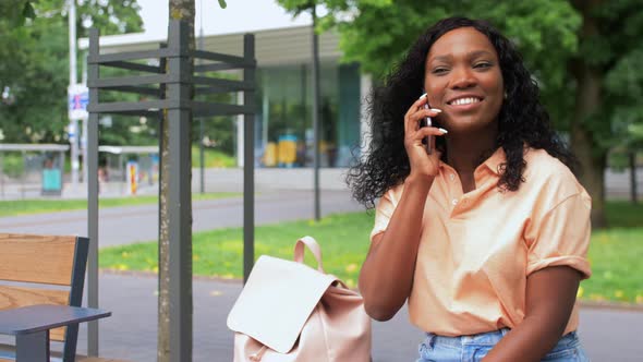 African American Woman Calling on Smartphone