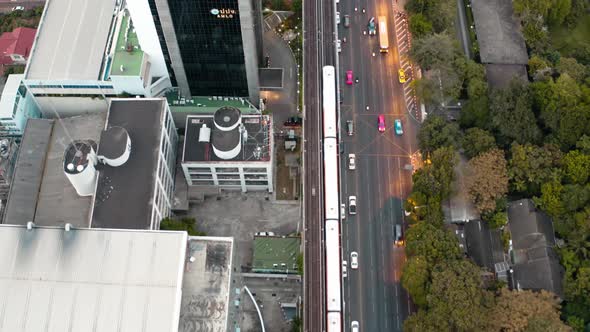 Siam and Rachathewi Districts Aerial Views, Rooftop Bar, in Bangkok, Thailand