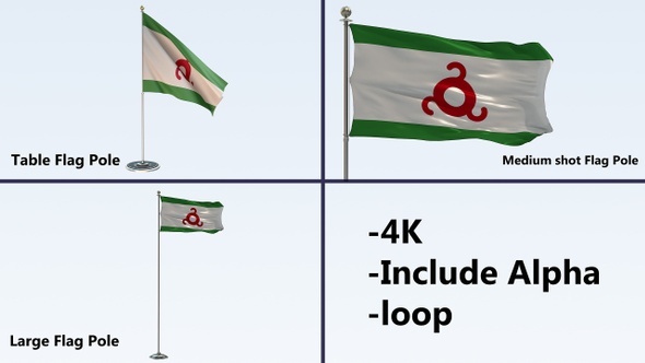 Ingushetia Flag Pack 4k-Loop 