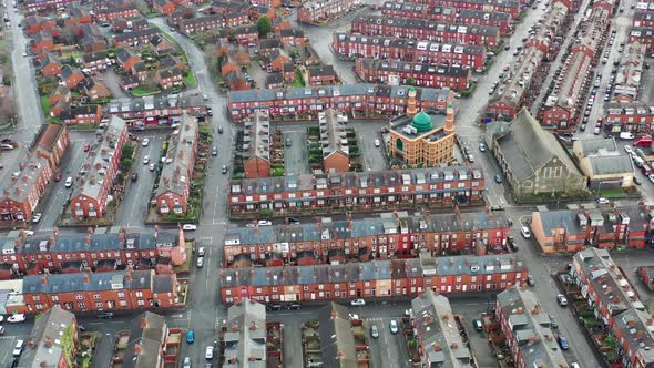 Aerial photo of the village of Beeston in Leeds West Yorkshire