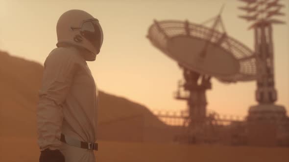 Astronaut Wearing Space Suit on the Surface of Mars / Videohive
