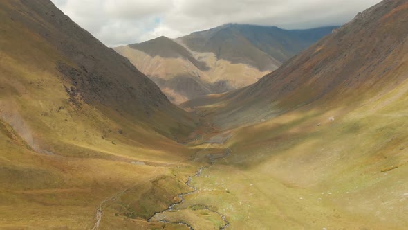 Fly Over Juta Valley In Georgia 