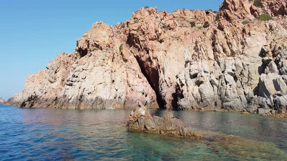 Sardinia, a pair of cormorants lying on the granite rocks.