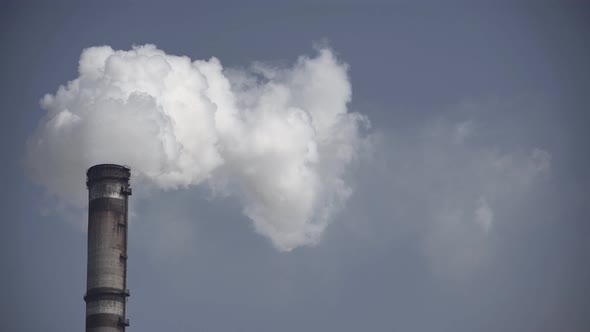 Smoke Comes From the Chimney. Air Pollution. Ecology. Kyiv. Ukraine.