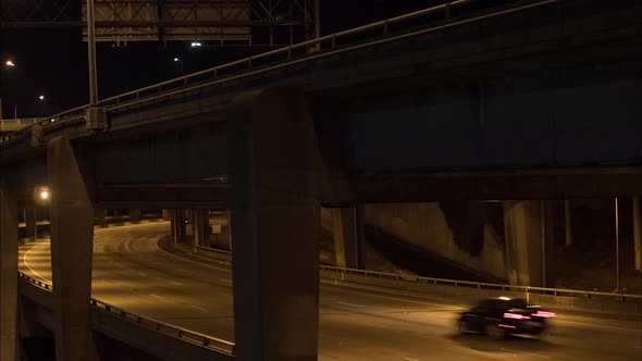 Hyperlapse Seattle Interstate 5 Freeway Highway Interchange Roads At Night Overpass