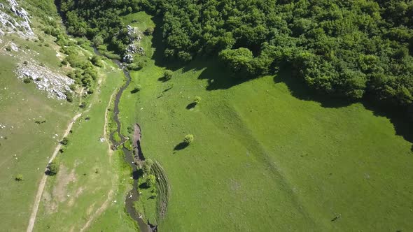 Beautiful aerial view of Turda Gorge near Transylvania. Scenic nature preserve is a popular destinat