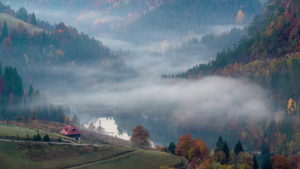 Morning Lake Fog Timelapse