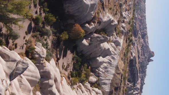 Vertical Video Cappadocia Landscape Aerial View