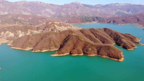 Aerial Shot of Beautiful Mountain Lake