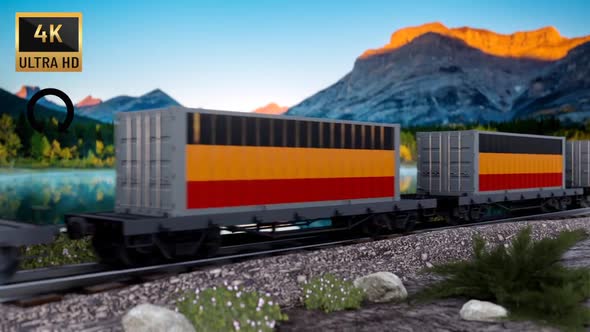 Train and Containers with Germany Flag