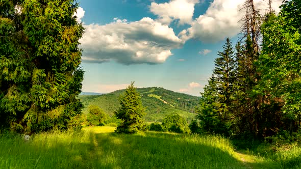 Clouds over Beskid mountains.