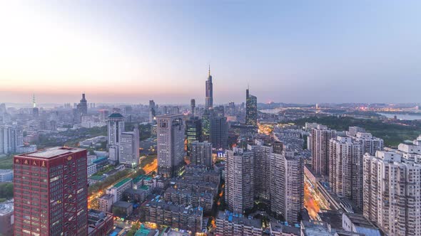 A Time lapse of nanjing city at night，china