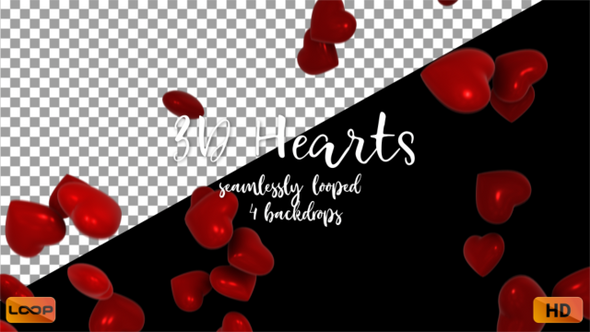 3D Hearts HD