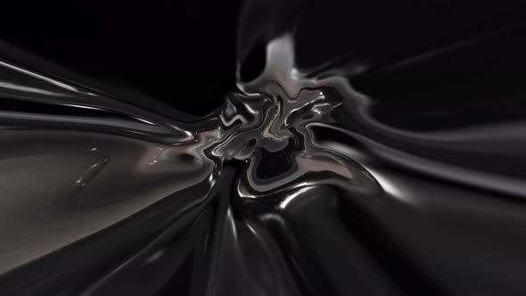 Black White Color Abstract Holographic Glossy Liquid Background Animation