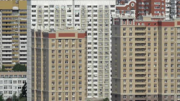 Residential Area with Highrise Apartment Houses in Moscow, Russia