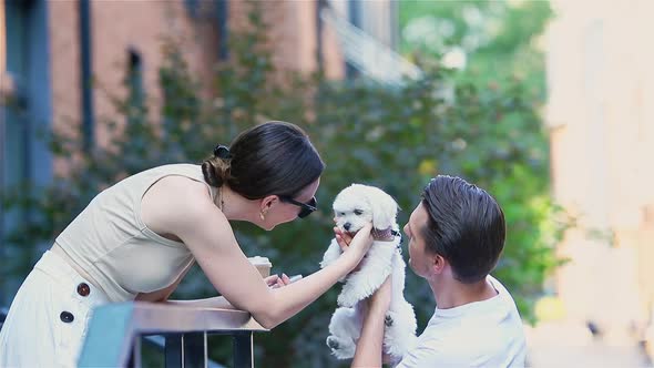 Adorable Family of Two in City on Beautiful Spring Day