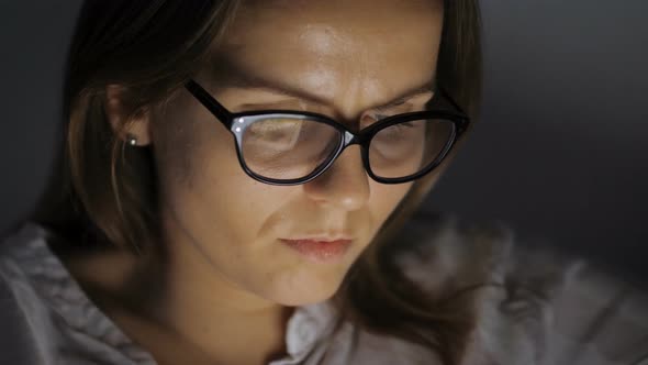 Portrait Of Female Internet User Browsing Online