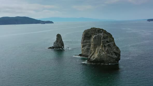 Three Brother Rocks in Avacha Bay