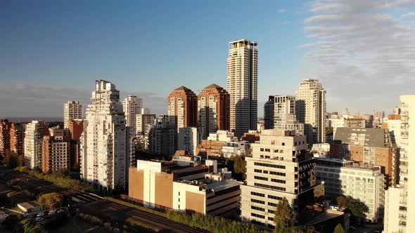 Aerial View of the Skyline in Palermo Neighborhood in Buenos Aires Argentina